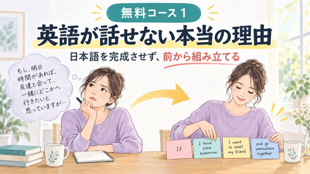無料コース1 英語が話せない本当の理由――日本語を完成させず前から組み立てる