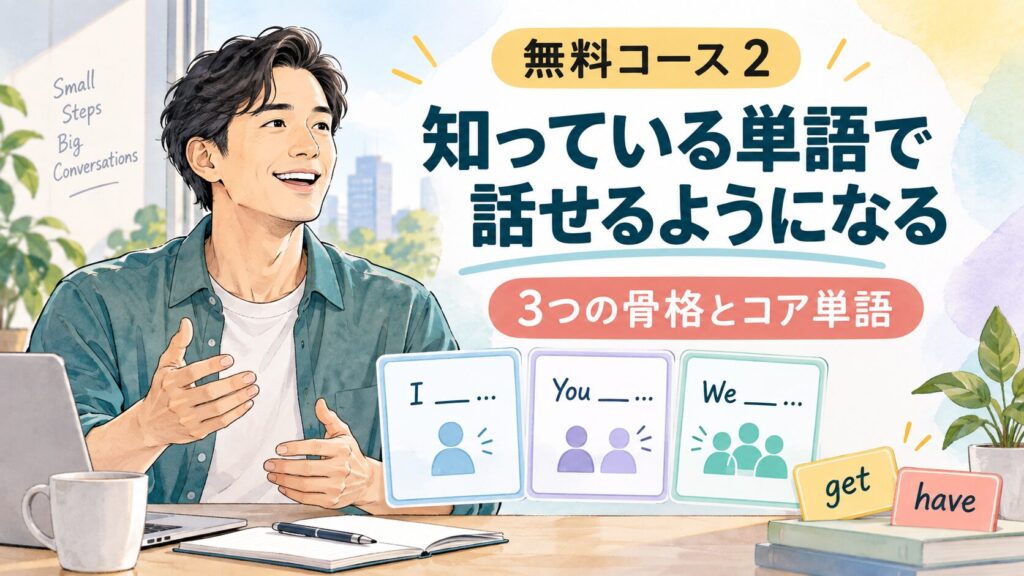 無料コース2 知っている単語で話せるようになる――3つの骨格とコア単語