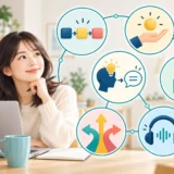 語順・基本動詞・前置詞・直接英語・リスニング・独習タイプの6診断をつなぐ英語学習者