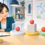 箱の中・上・地点への移動で前置詞の空間感覚を学ぶ英語学習者